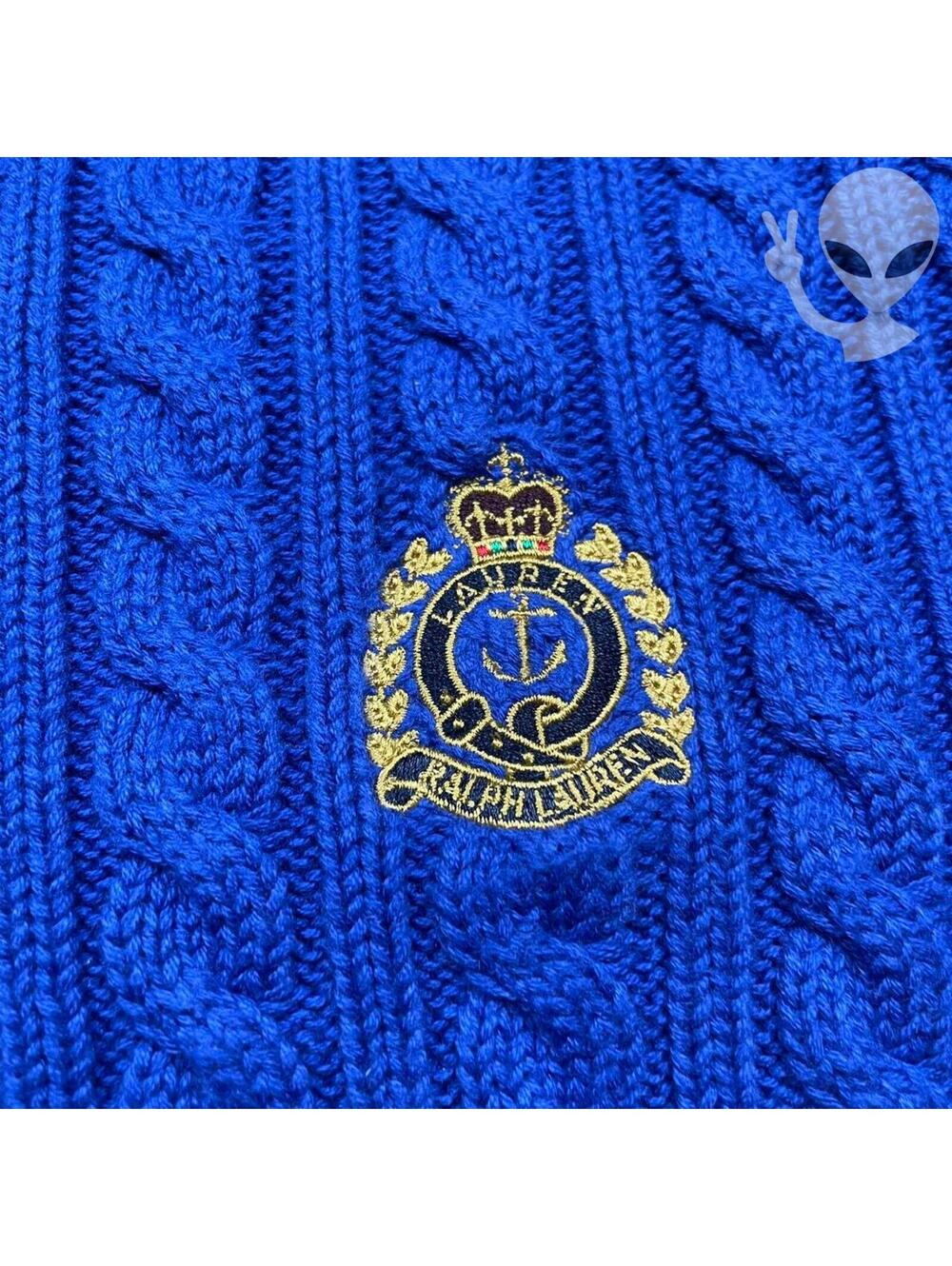 Lauren Ralph Lauren Cableknit Natucial Crest Sweater Medium Vintage - Picture 3 of 6